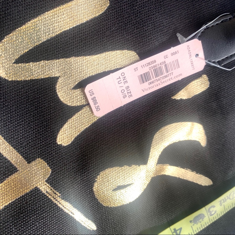 Victoria’s Secret Metallic Gold Letter Black Tote - Picture 8 of 8